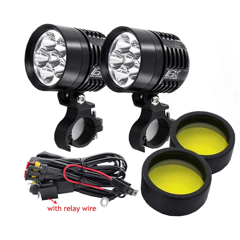 Double Colors LED Strobe Motor - đánh giá và giá Universal Motorcycle Led Headlight Projector