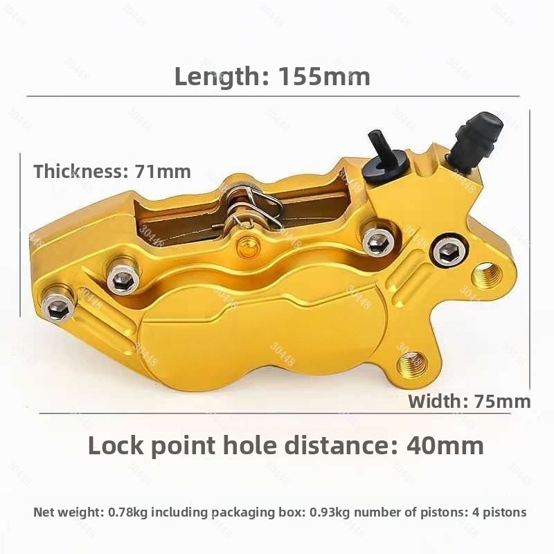 Motorcycle CNC Four-Piston Bra - đánh giá và giá Scooter Parts