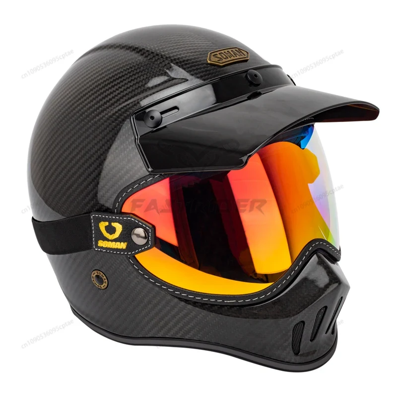SOMAN Vintage Motorcycle Goggl - đánh giá và giá Vintage Open Face Retro Helmet